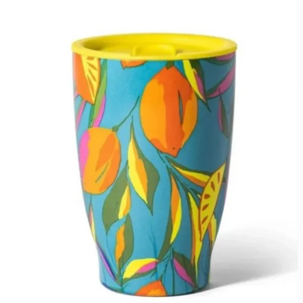 NWT 12 Oz Aqua Citrus Stainless Steel Wine Tumbler -- Tabitha Brown for Target